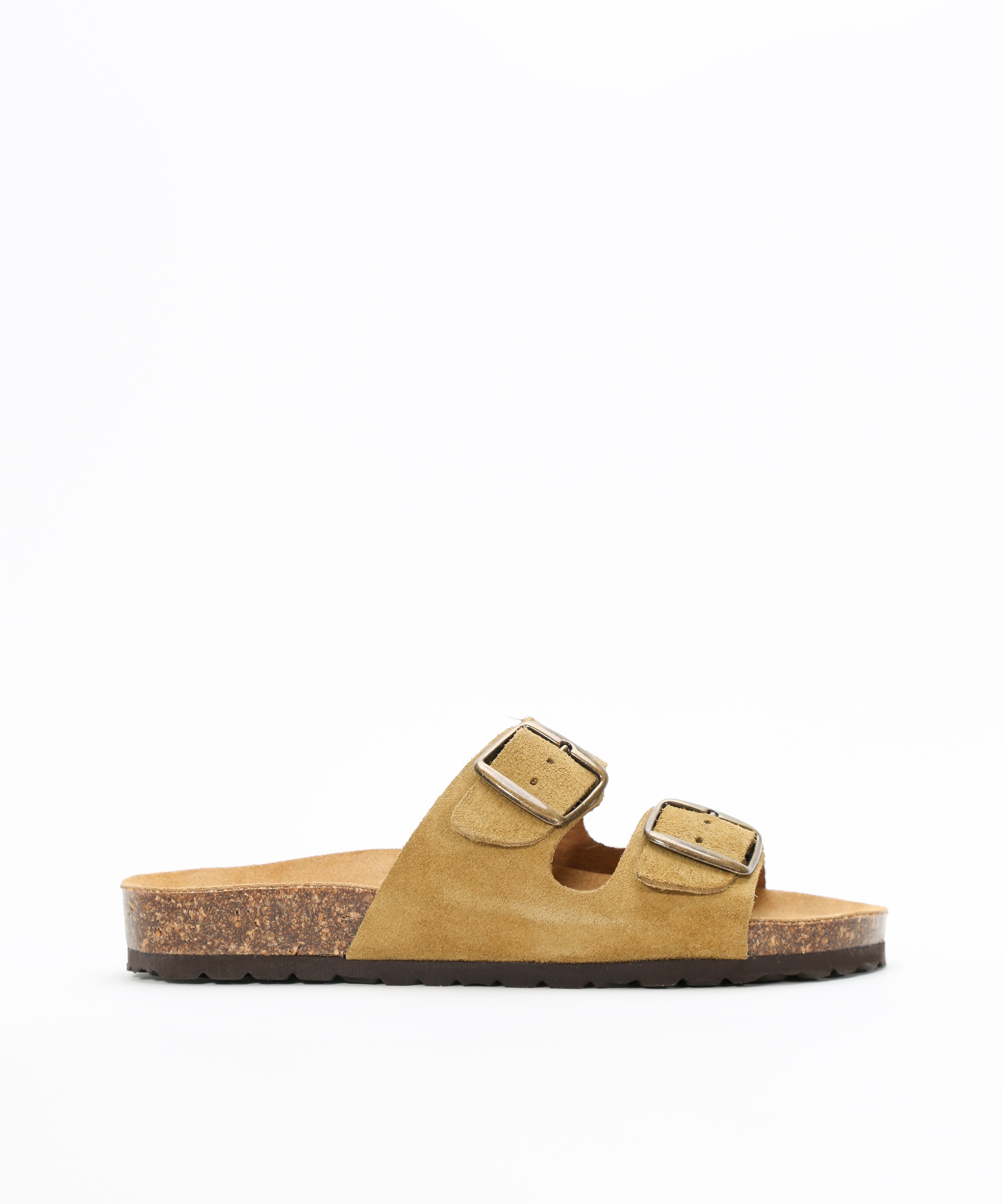 Sandalias de piel planas con hebillas 